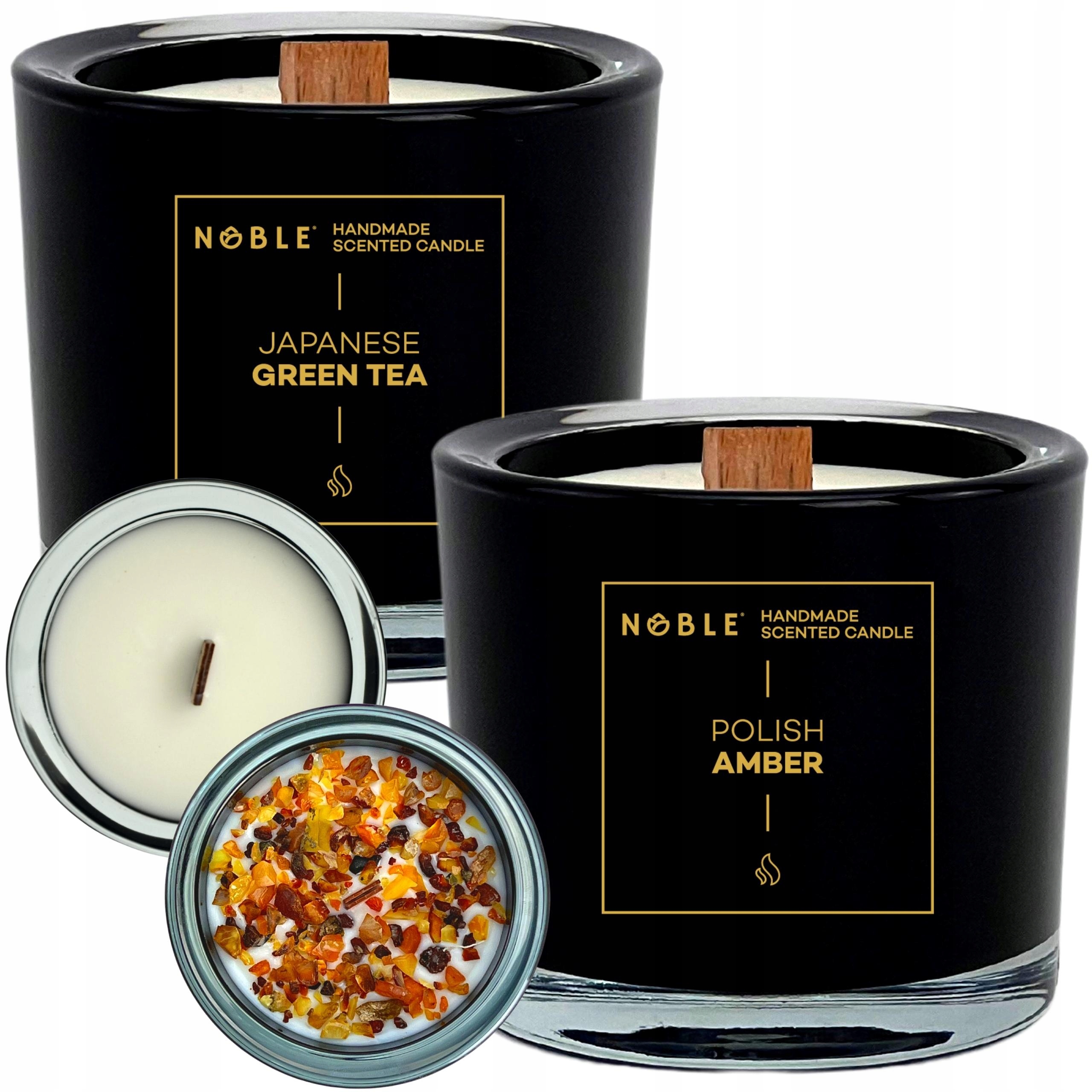 Scéna Sviečka lesk Amber Amber Noble 1 PC. + Scéna Sviečka Japonský zelený čaj Noble 1 PC.