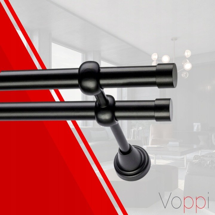 Voppi dvojitá nástenná garniža 400 cm 19 mm