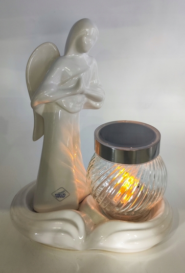 Porcelánový znič s anjelom - Dekoratívny a trvácny