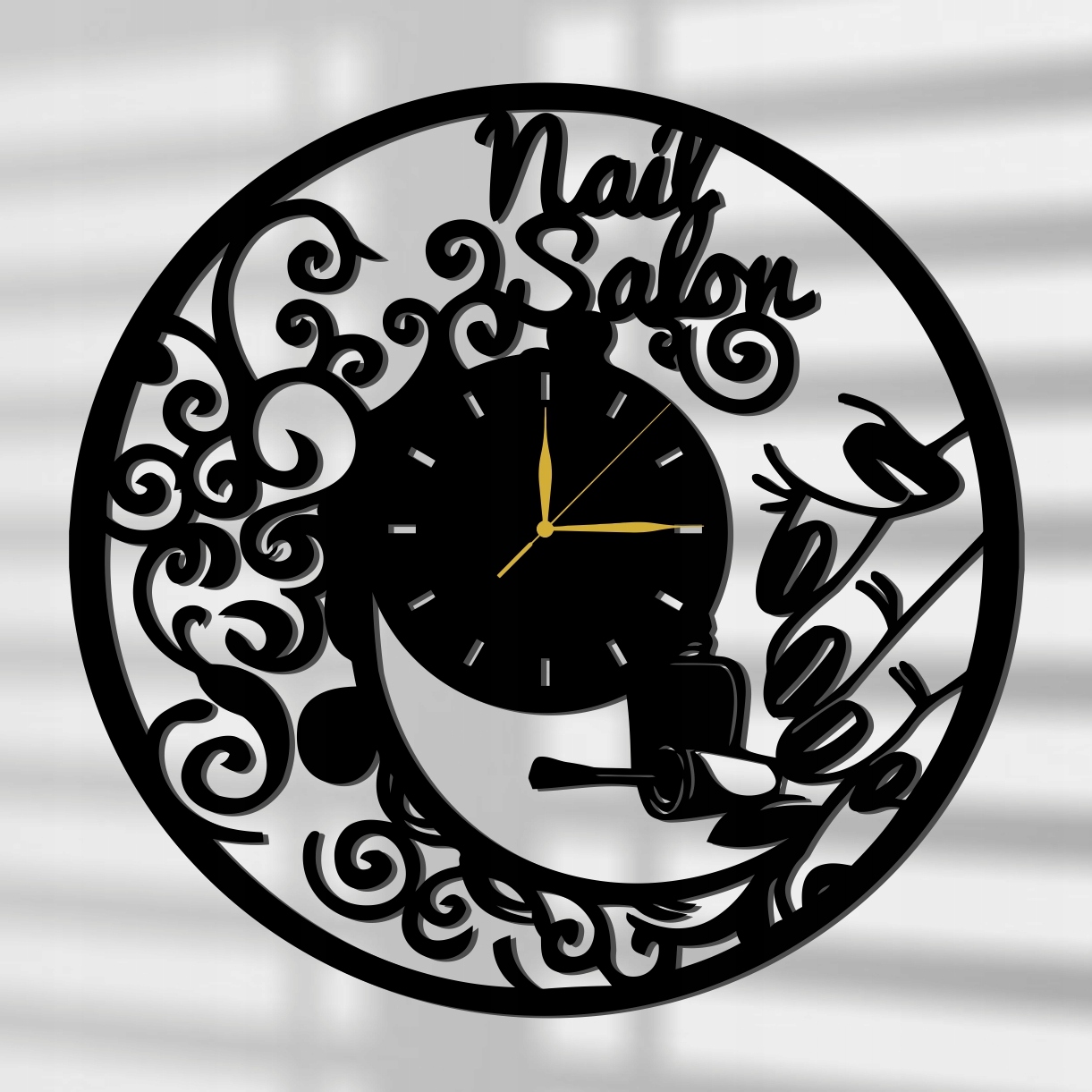 Hodiny - OPENWORK CLOCK NAIL SALON 80CM XXXL! 17 FARIEB