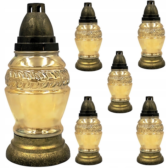6x Sklenená Svietidlá so Zlatým Vkladom Z 053 240MM – Elegancia na Pamiatku
