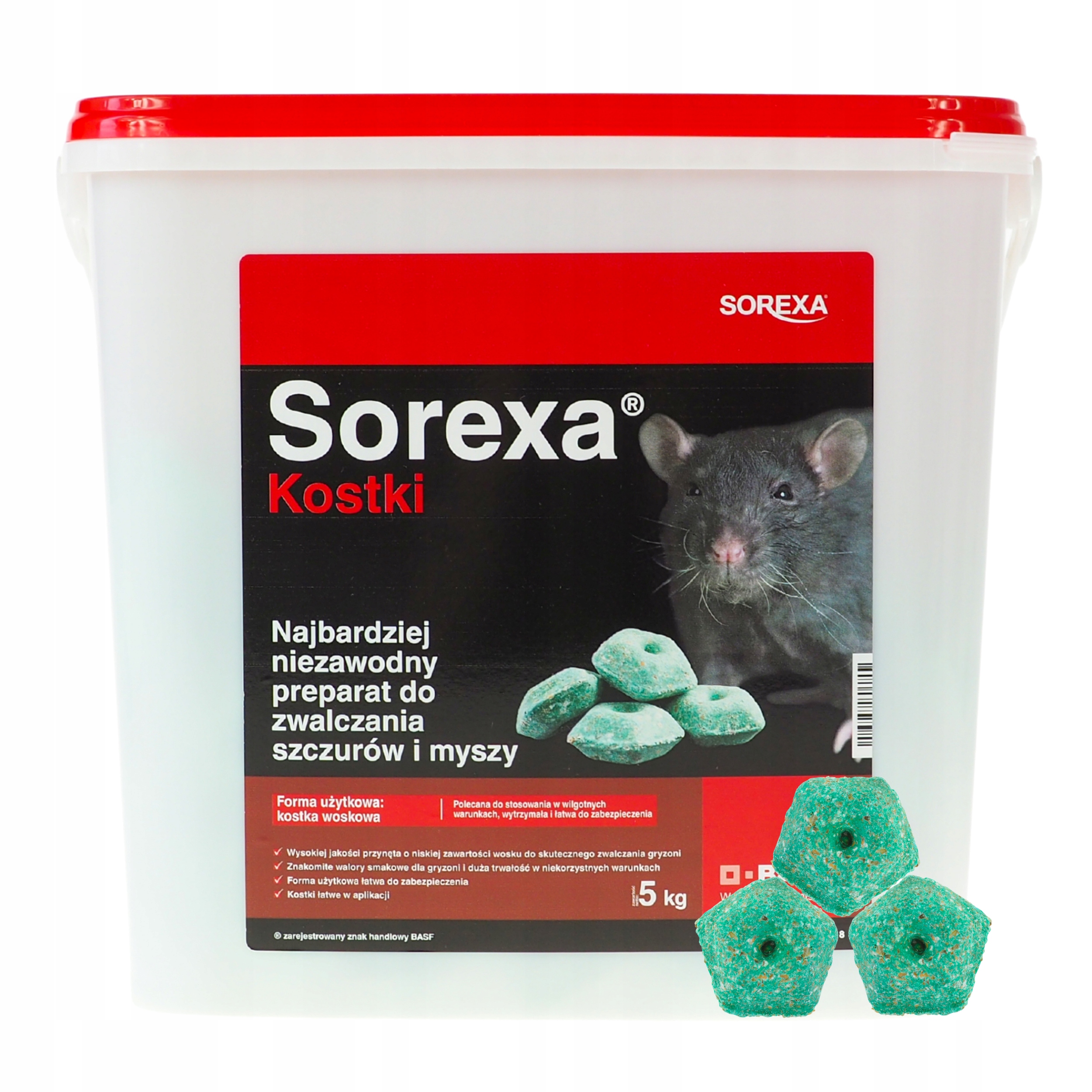 Basf sorexa 5 kg silné kocky potkany jed.