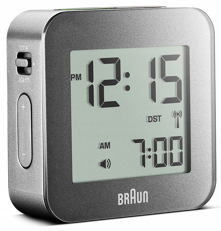 Hodiny - BNC008 Braun Brown Budík LCD riadený rádiom