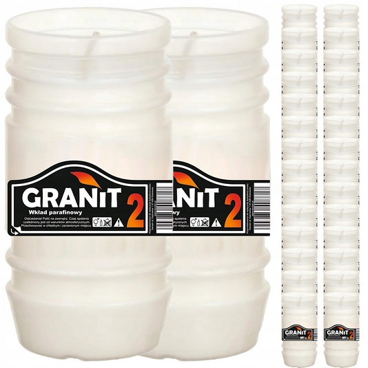 Pakiet 30x Parafínové náplne GRANIT 11 cm, hoří 2 dni