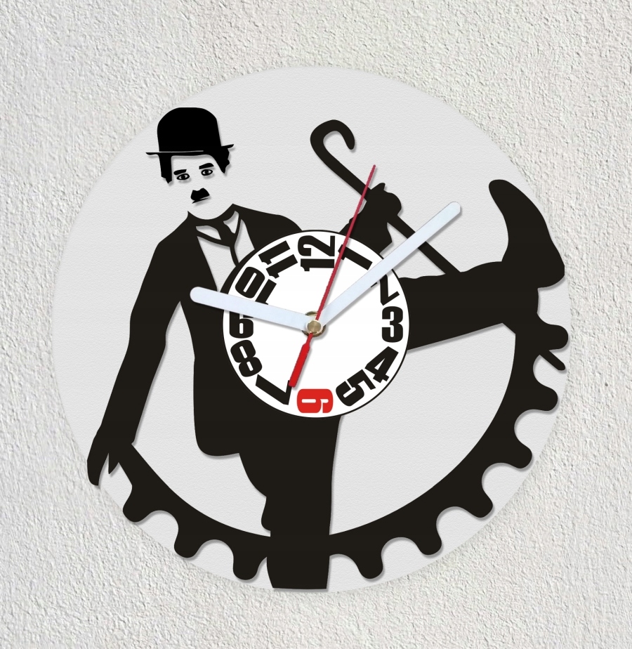 Hodiny - Chaplin herec komik film dar vinyl clock