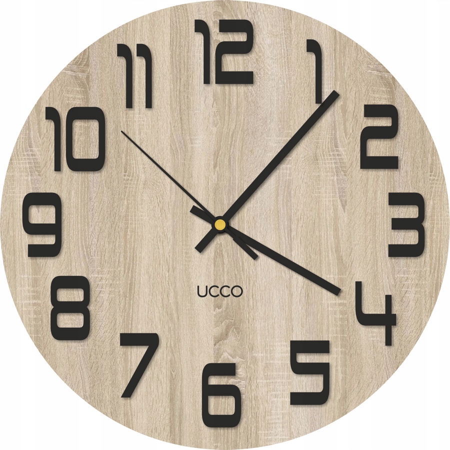 Hodiny - Silent nástenné hodiny Oak Sonoma 30cm Kuchyňa Salon