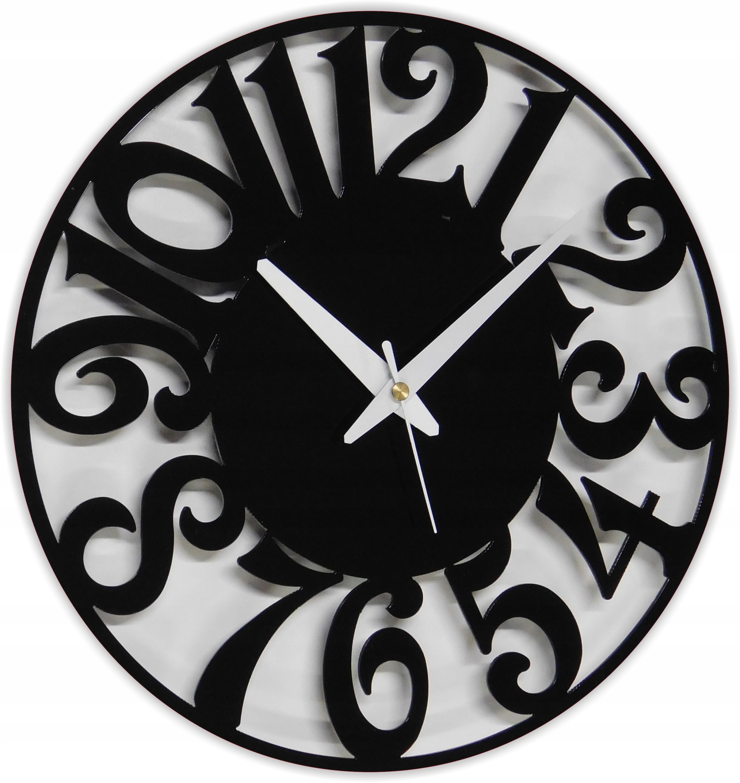Hodiny - Silent Nástenné hodiny Glamour Gloss Black 30 cm O1