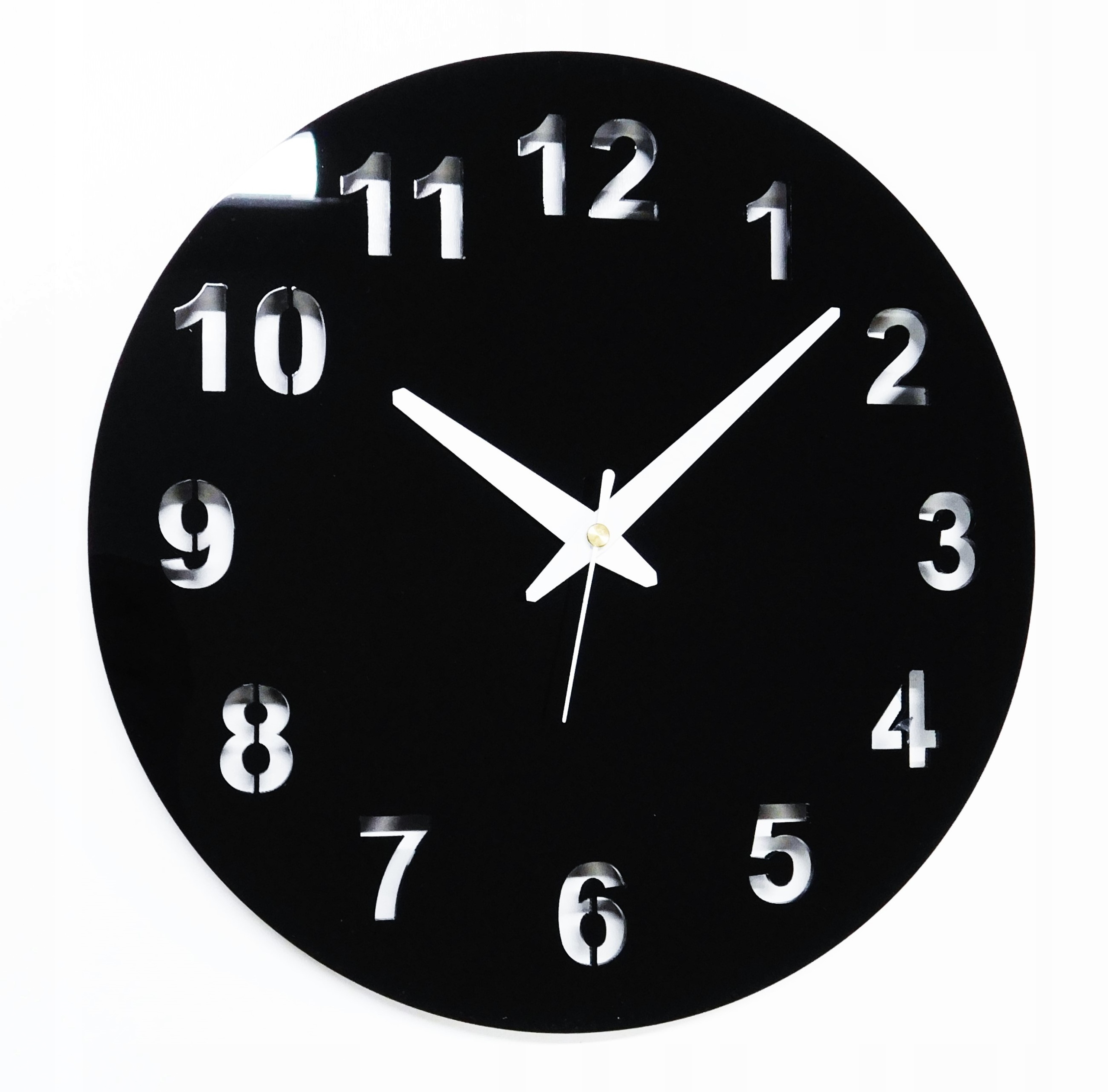 Hodiny - Silent Nástenné hodiny Glamour Gloss Black 30 cm O3