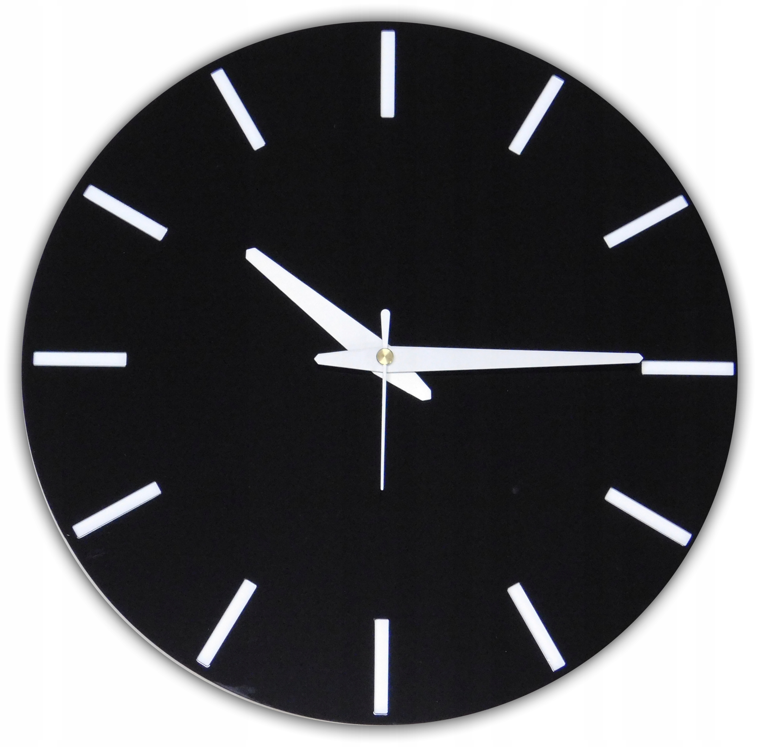 Hodiny - Silent nástenné hodiny Glamour lesklý čierny 30 cm O4