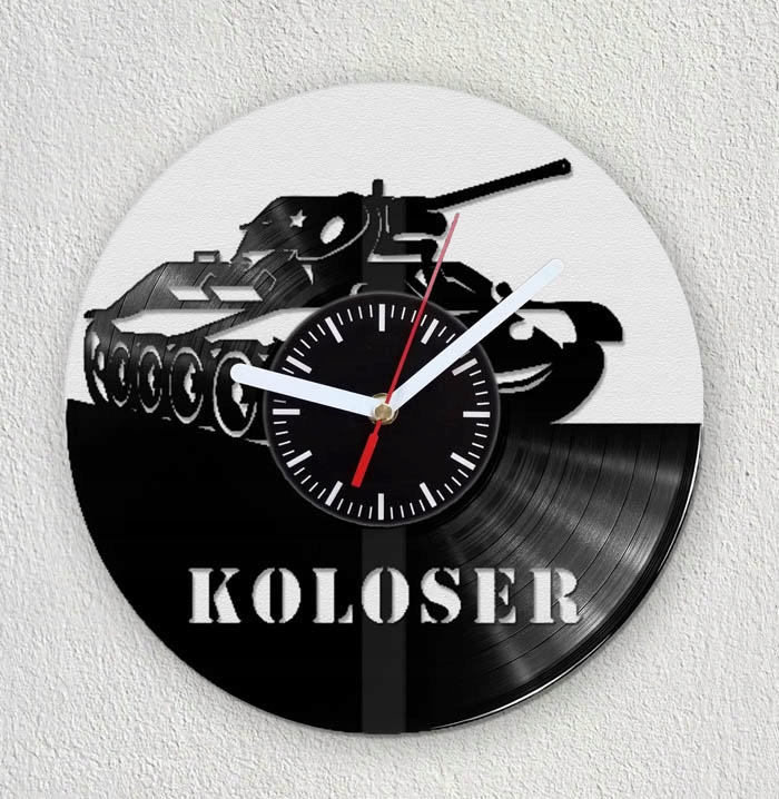 Hodiny - Vojenská textu nádrž s vinylové platne