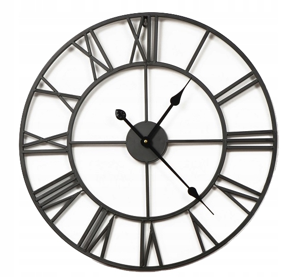 Hodiny - Veľké kovové nástenné hodiny 60 CM SILENT MECHANIZMUS