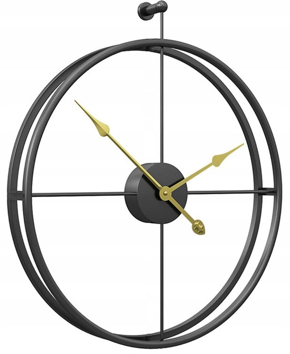 Hodiny - Big Nástenné hodiny Black Metal Loft Round 50cm