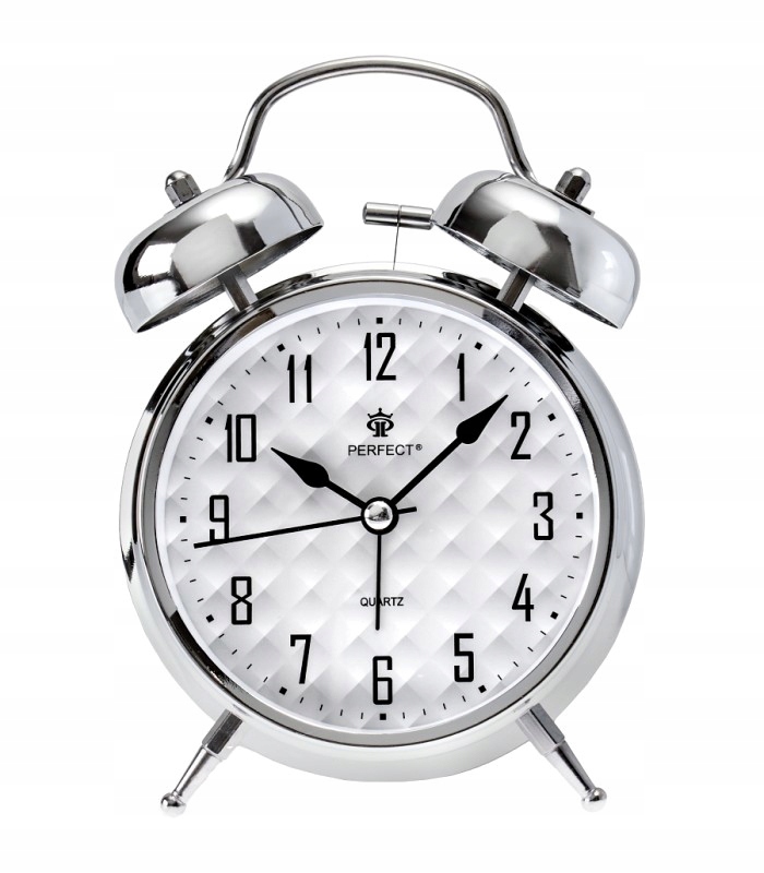 Hodiny - Veľký retro classic alarm zvony PT257 Silver