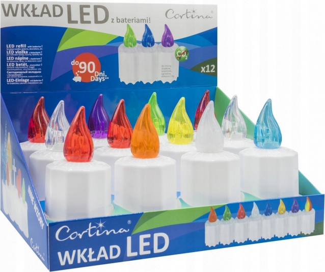Elektrické LED sviečky na batérie, biela, balenie 12 kusov