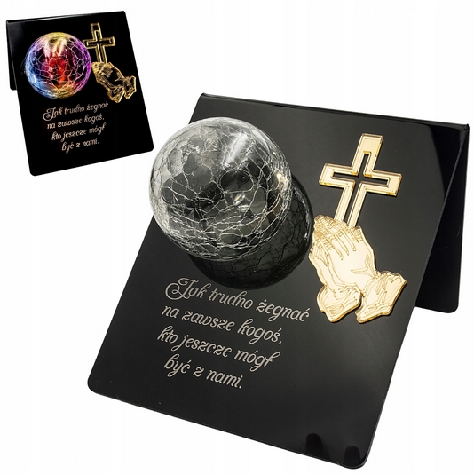 Solárna lampička na hrob s farebným LED a možnosťou osobnej personalizácie