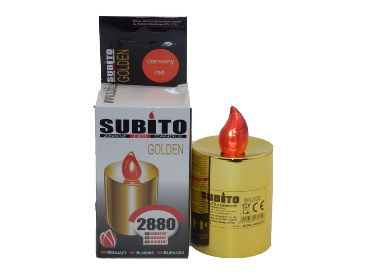 LED Vložka SUBITO Golden s Červenou Diódou - 12 Kusov