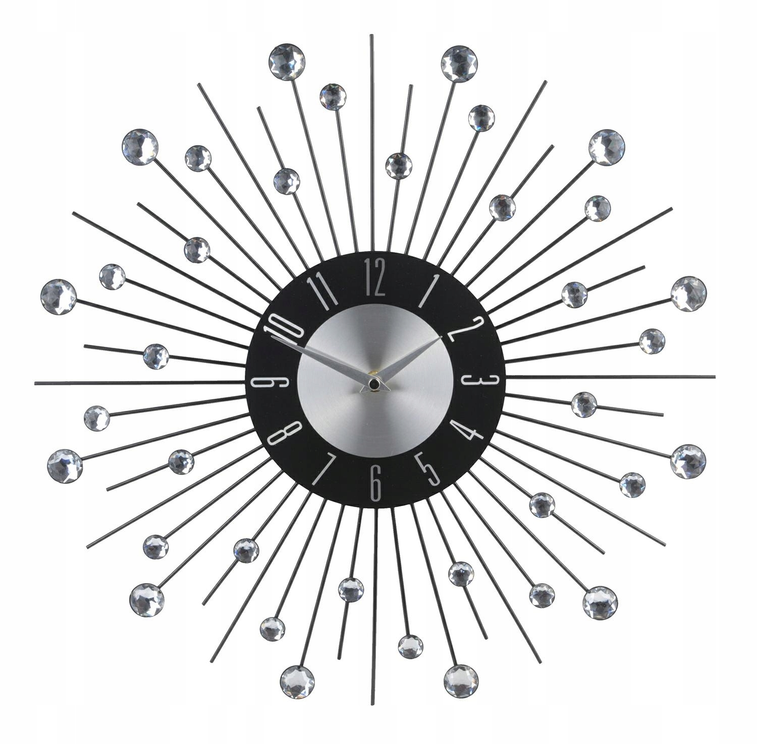 Hodiny - Crystal Shine Intesa Clock Silver Black Glamour