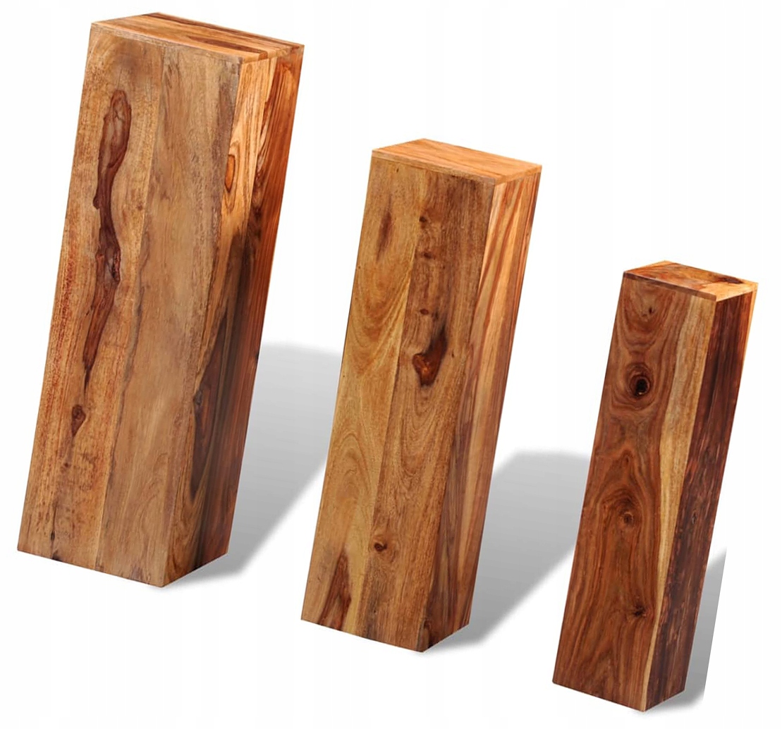 Stojan na kvety - Sada kvetinových záhonov Lite wood Sheesham ==== 3 ks