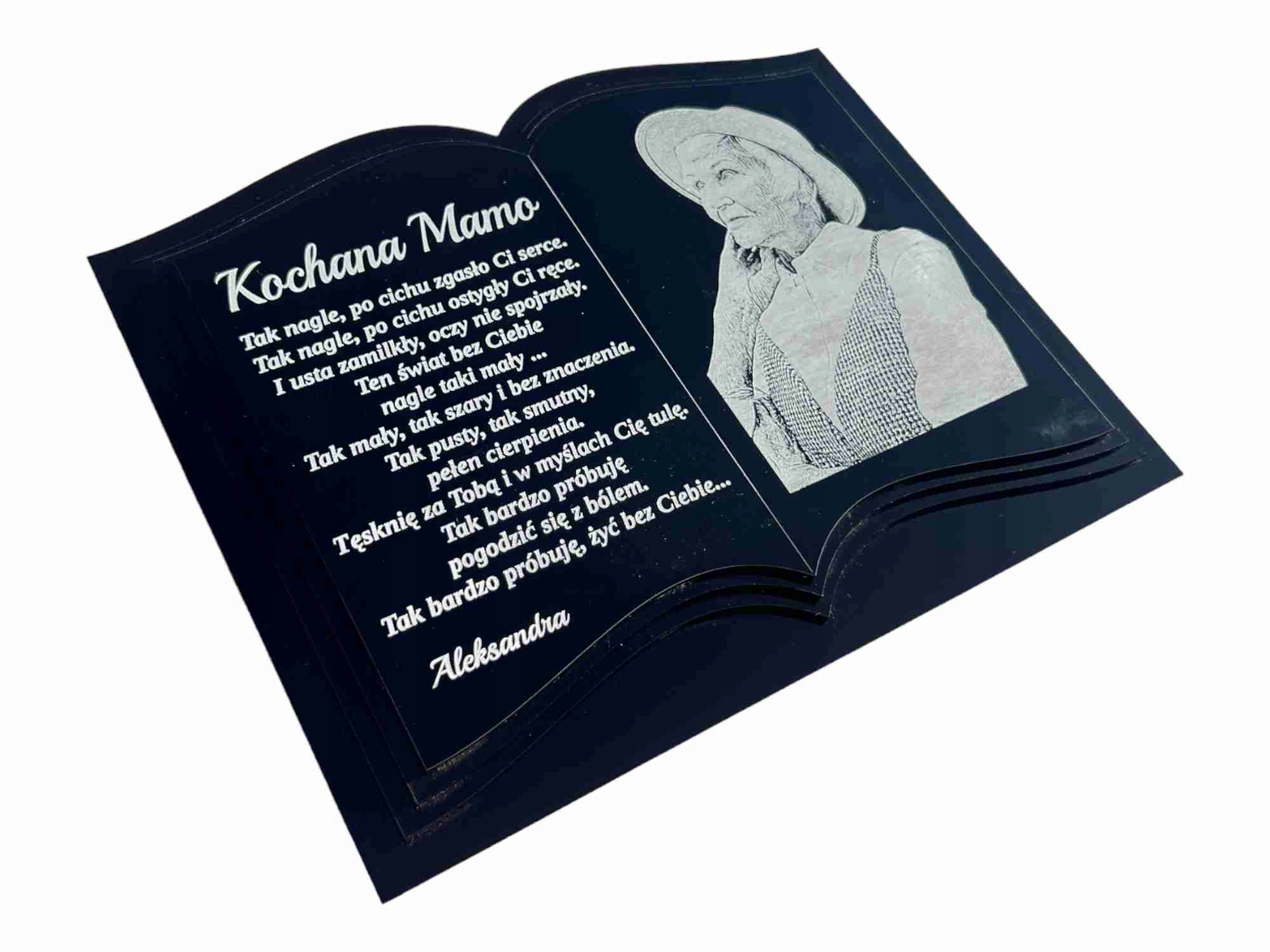 Kniha na pamiatku, sklo, foto, s nápisom GRAVÍROVANIE
