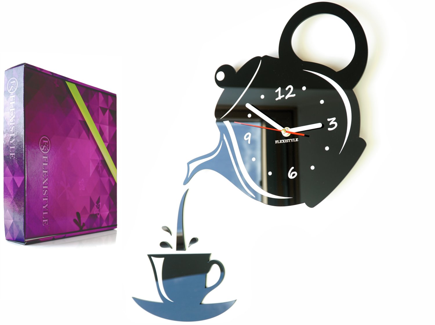 Hodiny - Kitchen clock múr džbán s tichým pohár
