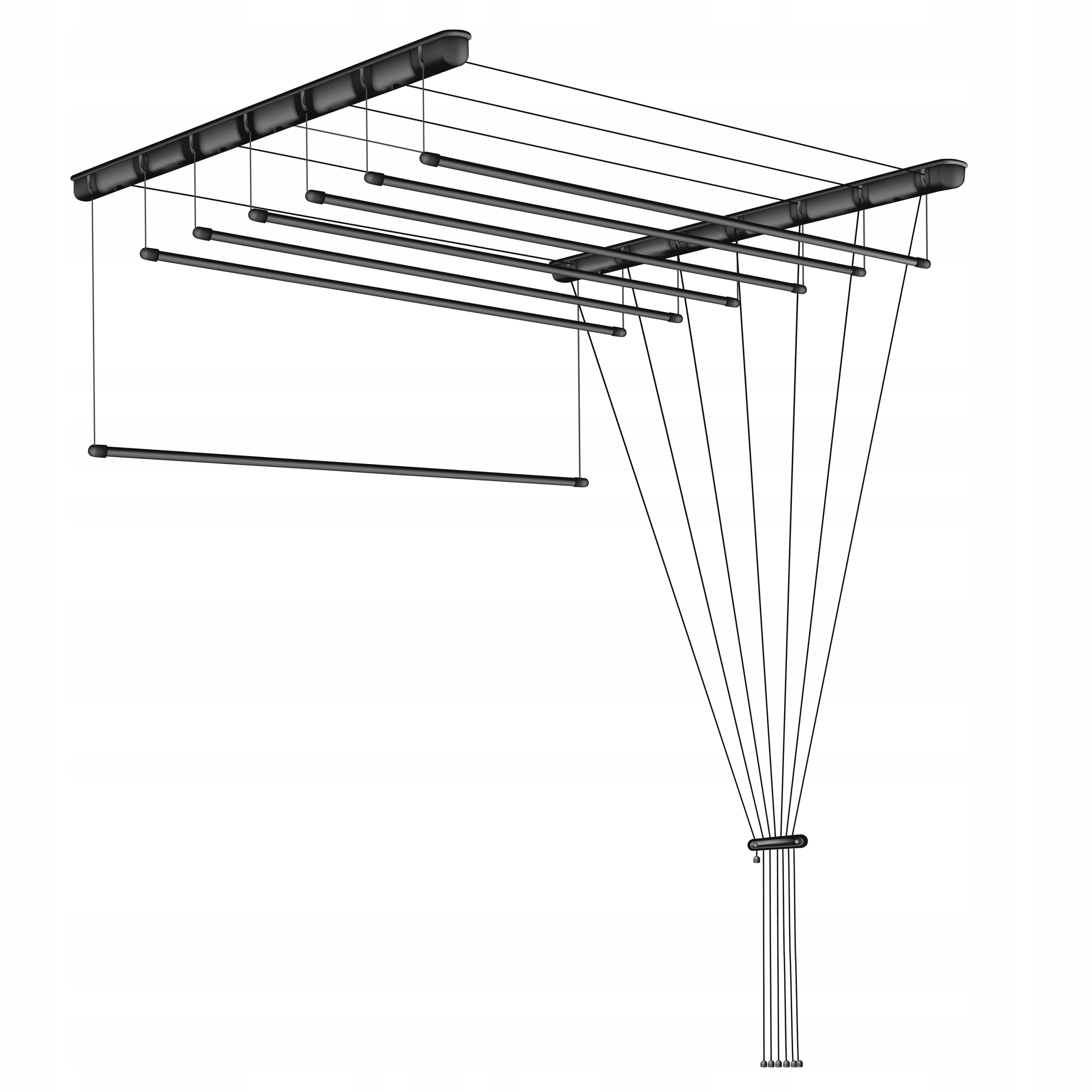 Sušiaky na prádlo - Sepio 10SUSSU7PCZ14 stropný sušiak 7x140 cm čierny