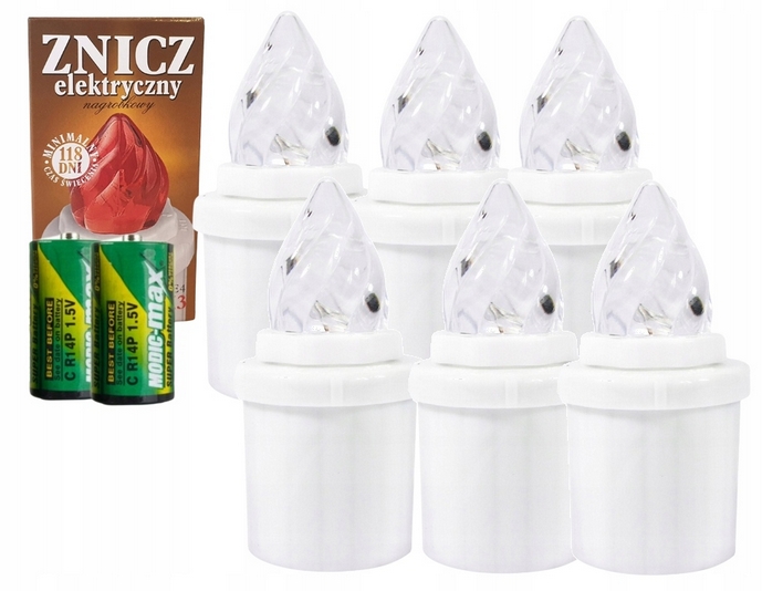 LED Vložka 118 dní + batérie R14, Sada 6 Kompletov, Biela Farba