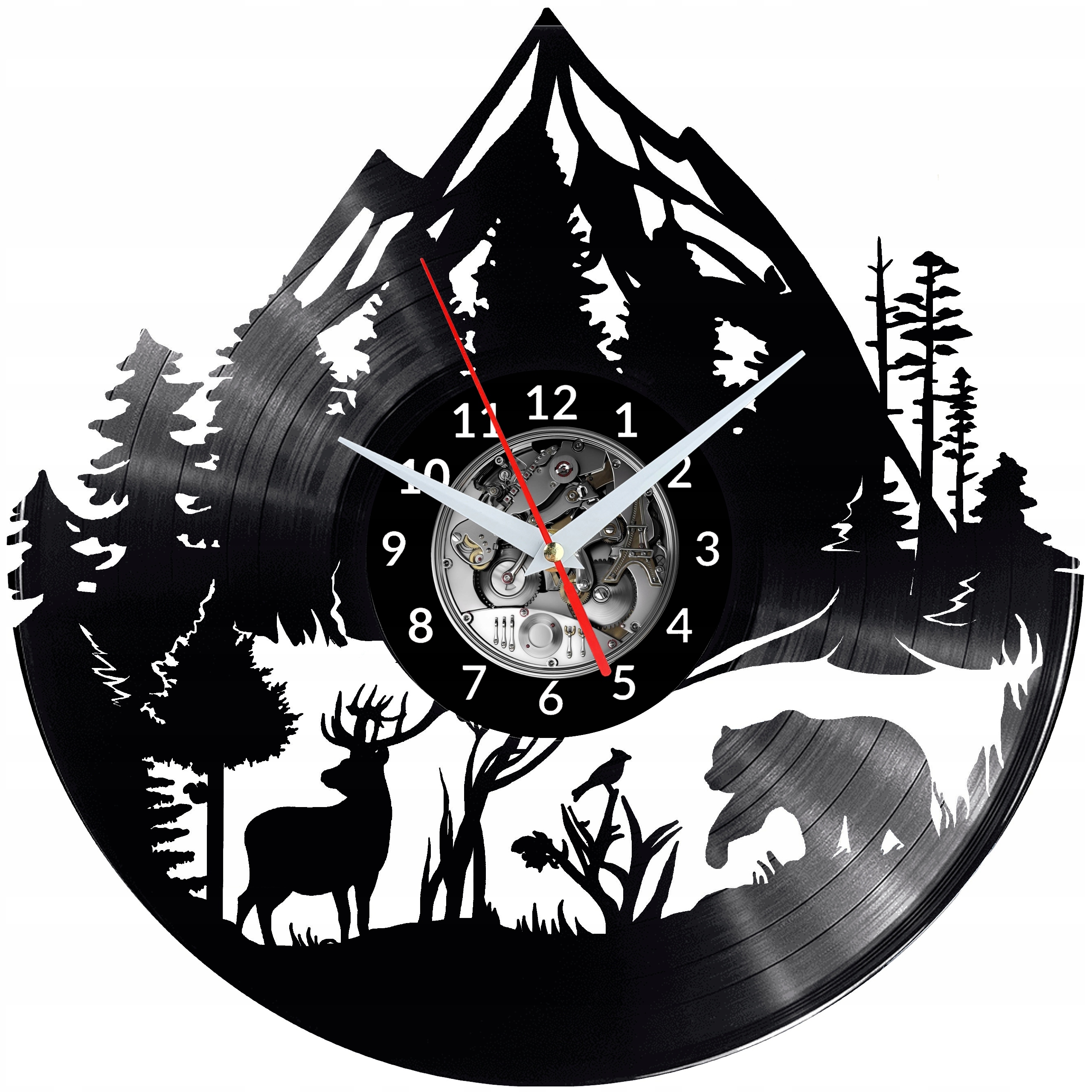 Hodiny - Forest Clock Vinyl Wall Plate
