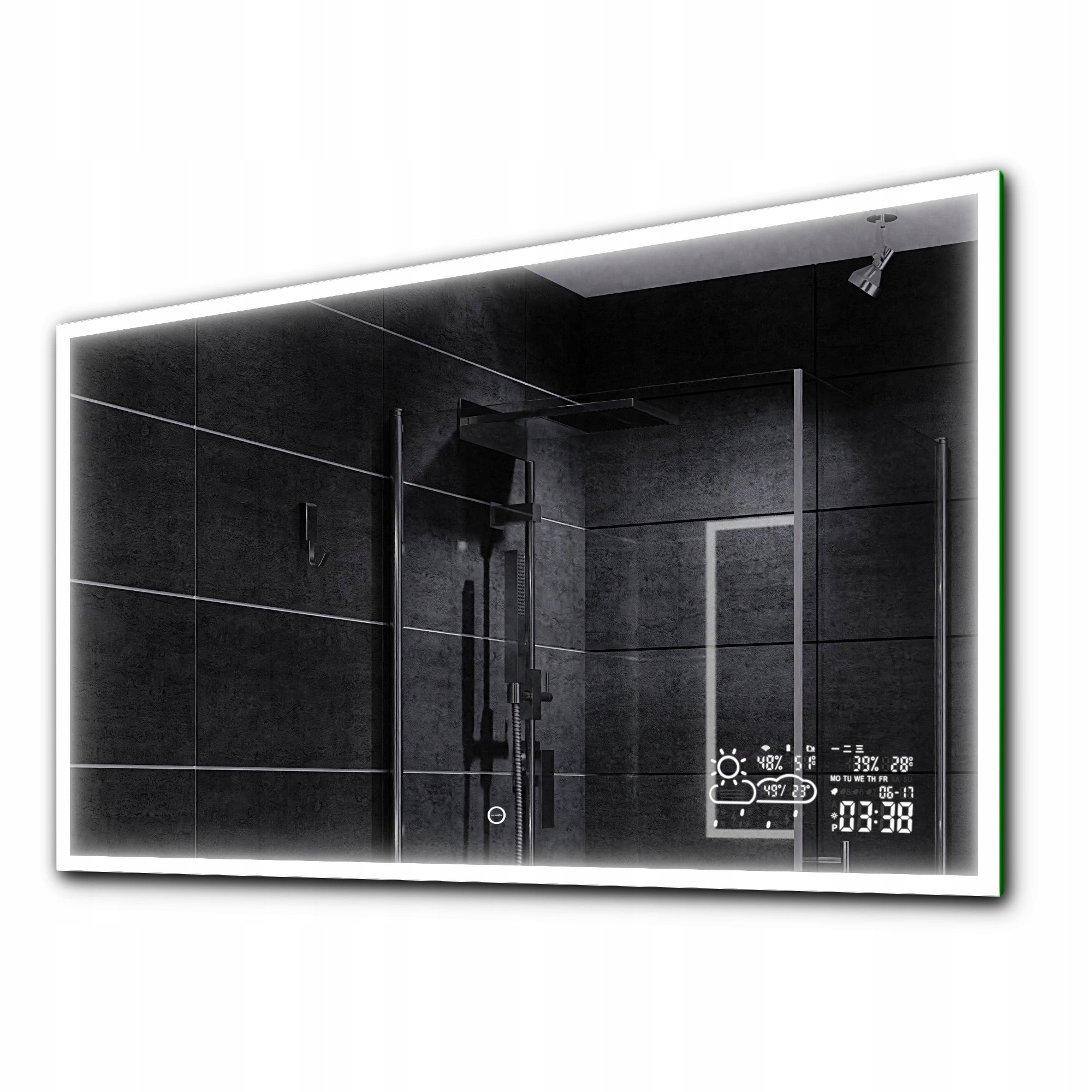 Zrkadlo - LED kúpeľňové zrkadlo +počasie +dotyk 80x60 Boston