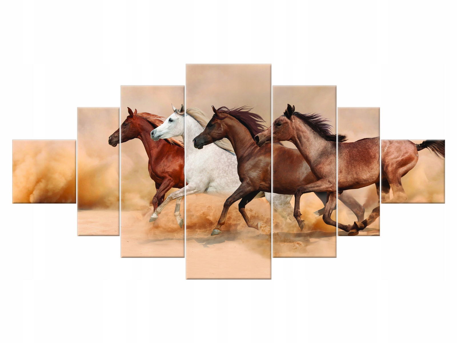 Tlačený obrázok 210x100cm koní na plátne cvalu