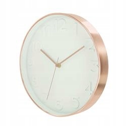 Hodiny - Okrúhle Nástenné hodiny rotini Copper Gold White