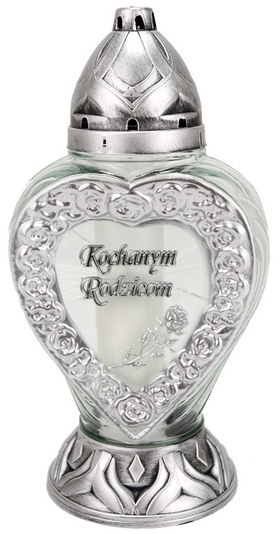 Elegantný Znicz s Dedicáciou "Kochaným Rodičom" a Ružovou Aplikáciou - Model SREBRNY