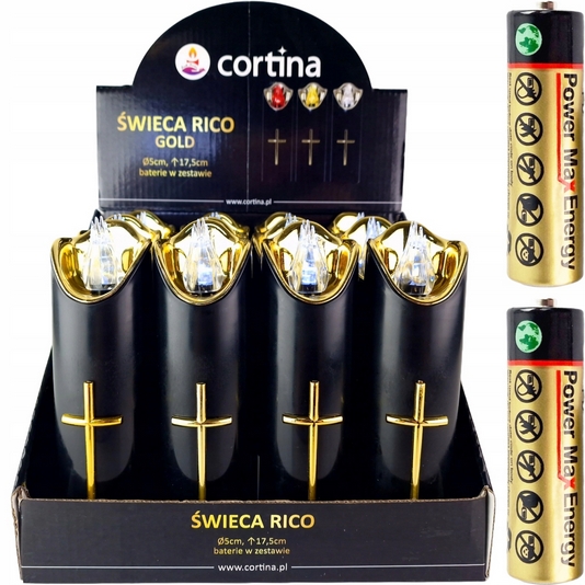 Sada 12 LED sviečok RICO 17cm, Žlté, Vodoodolné, S batériami