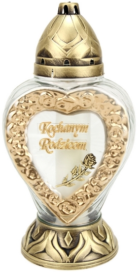 Veľký srdcový zapaľovač s dedikáciou "Milovaným rodičom" model Zlatý