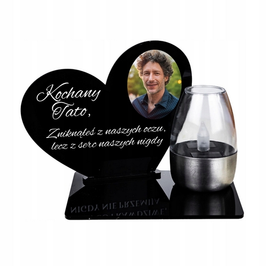 Podstavka na lampu s solárnou lampou a personalizovaným tlačou