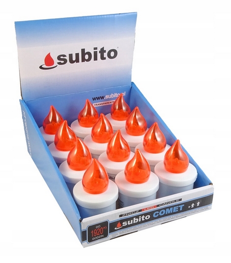 Set 12 ks LED sviečka COMET elektrická, oranžová