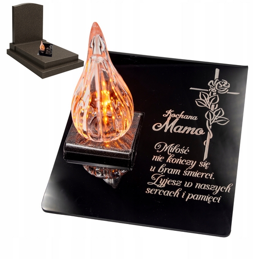 Večná lampa na hrob s možnosťou vlastnej personalizácie