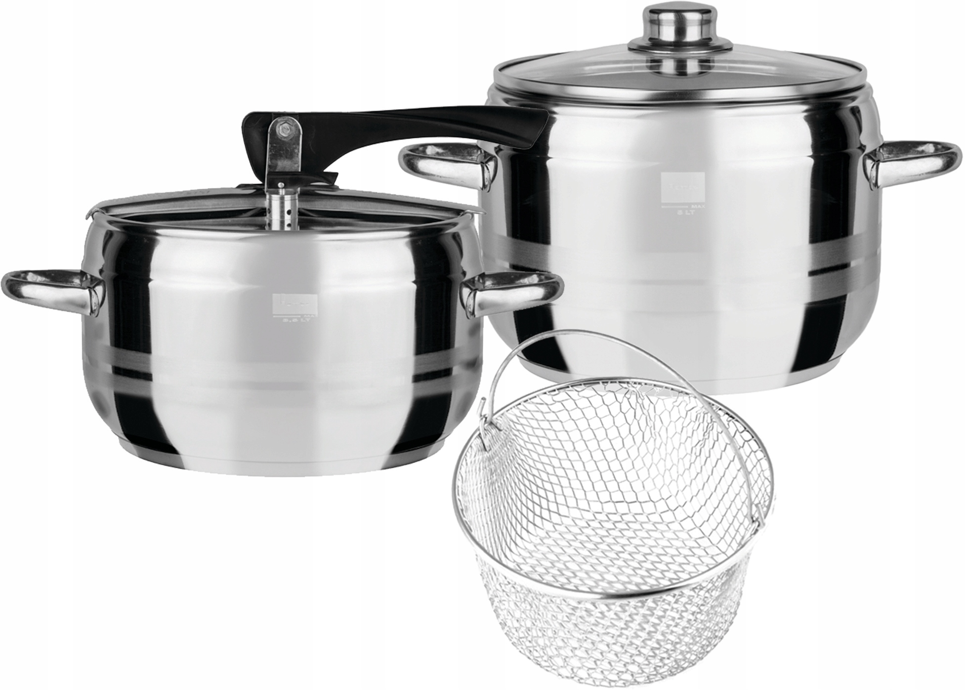 Tlakový hrniec - Rýchlospevňovací hrbol košík 3,5 + 5 l indukcia