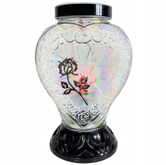 Ekologická solárna lampa na hrob S - 28,5 cm - žltý plameň