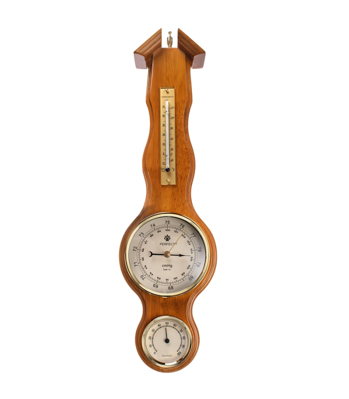 Hodiny - Perfektné stanica barometer vlhkomer teplomer drevo