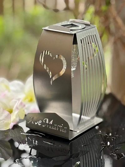 Solárna Kaplnka Luxoria - Metalové Srdce Ave Maria (19 cm)