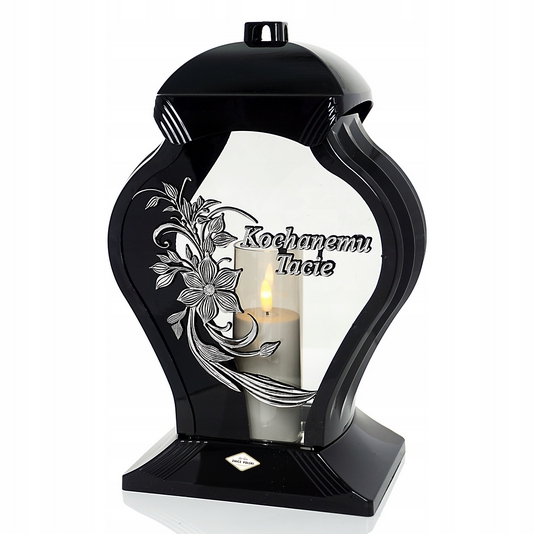 Pamätná lampa "Milovanému Otcovi" - Novinka na Deň Otcov, čierno-strieborná, 36cm