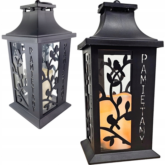 LED Lampion na Hrob "Pamiętamy" s Aplikáciou a Možnosťou Zavesenia