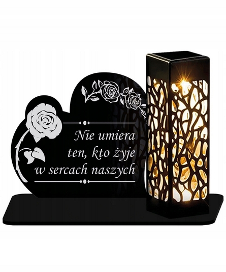 Veľký Solárny LED MAXI Pamätník na Hrob - Srdce na Sviatok Všetkých Svätých