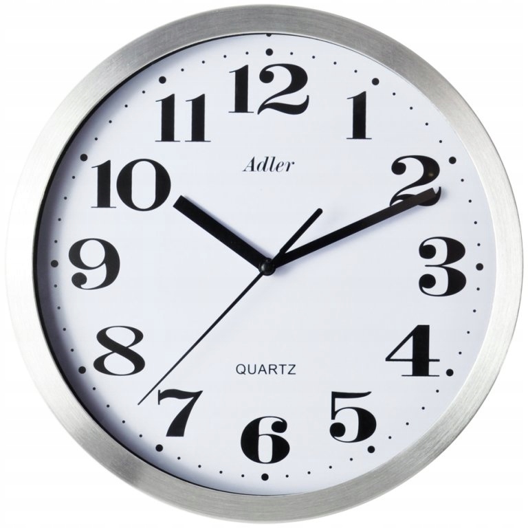 Hodiny - Hliník Adler hodiny silný rám 25 cm 30088