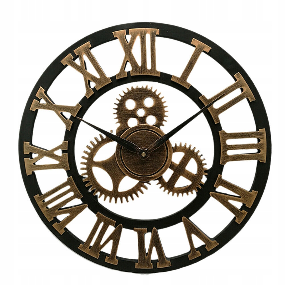 Hodiny - Big nástenné hodiny Retro Roman 3D Vintage 40 cm