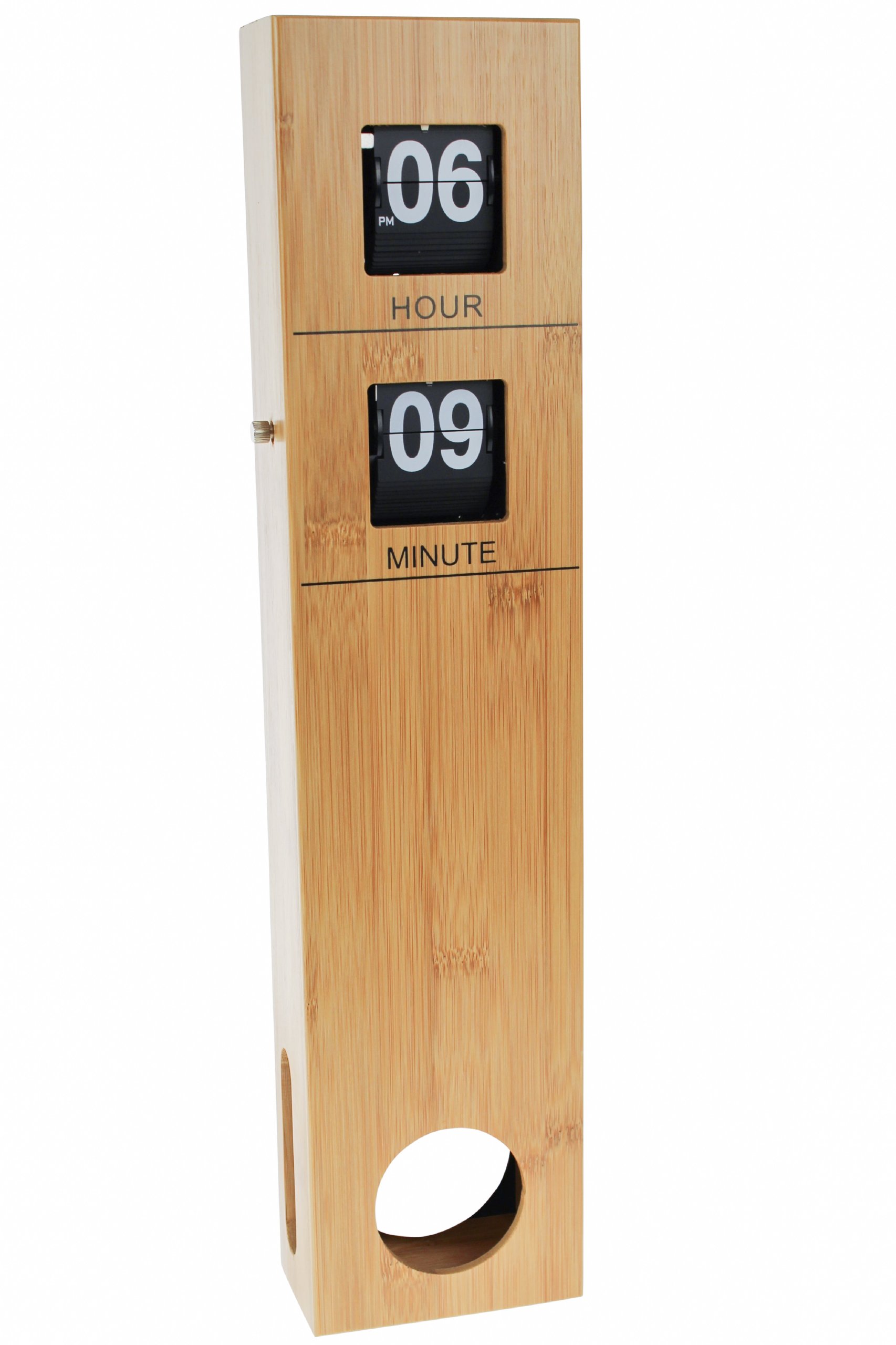 Hodiny - CLOCK RETRO ELEGANT klapka bambusové KYVADLO