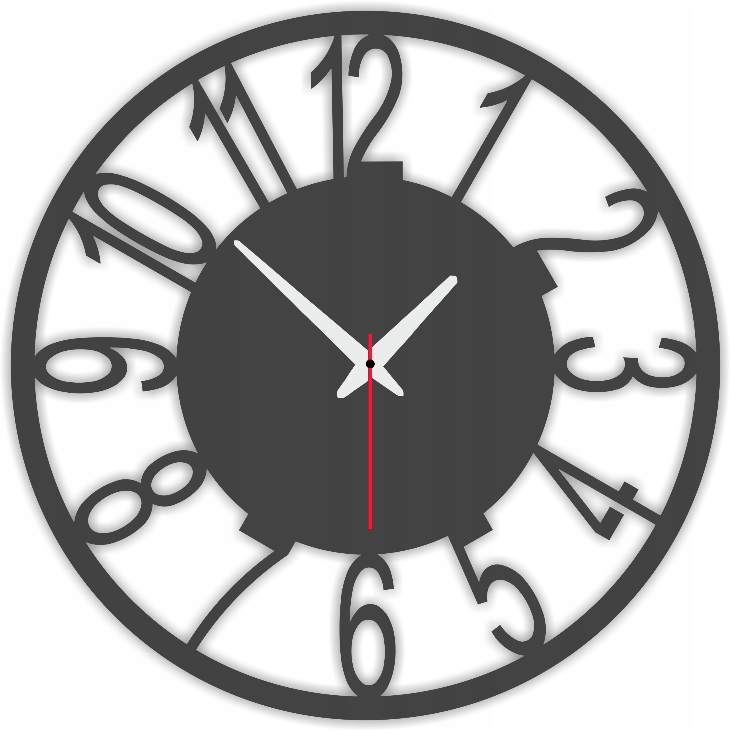 Hodiny - Nástenné hodiny grafit pohľadový betón W46