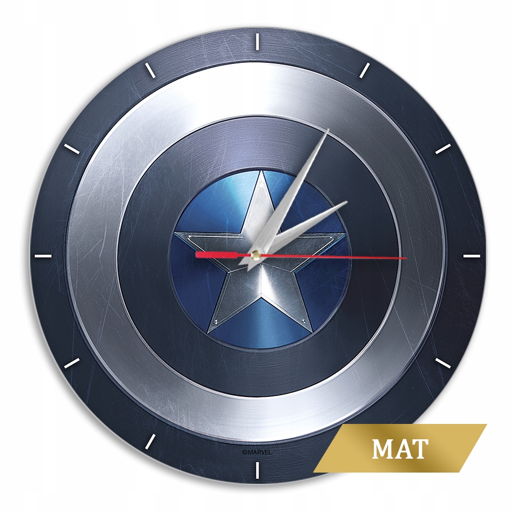 Hodiny - Nástenné hodiny Matte Marvel Captain America 001 Ni