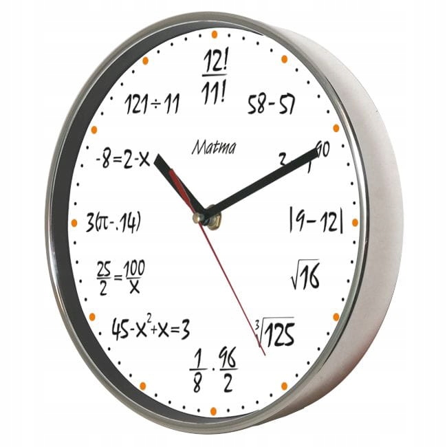 Hodiny - Chrómované hodiny matematiky # 11W krok
