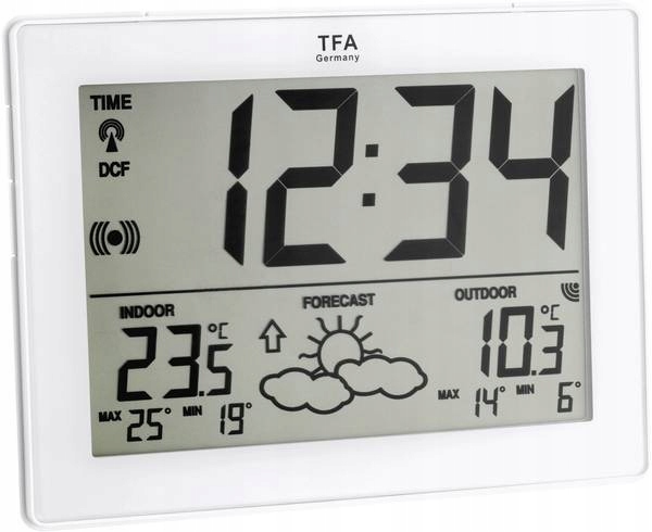 Hodiny - DCF digitálne hodiny s TFA bezdrôtovým teplomerom